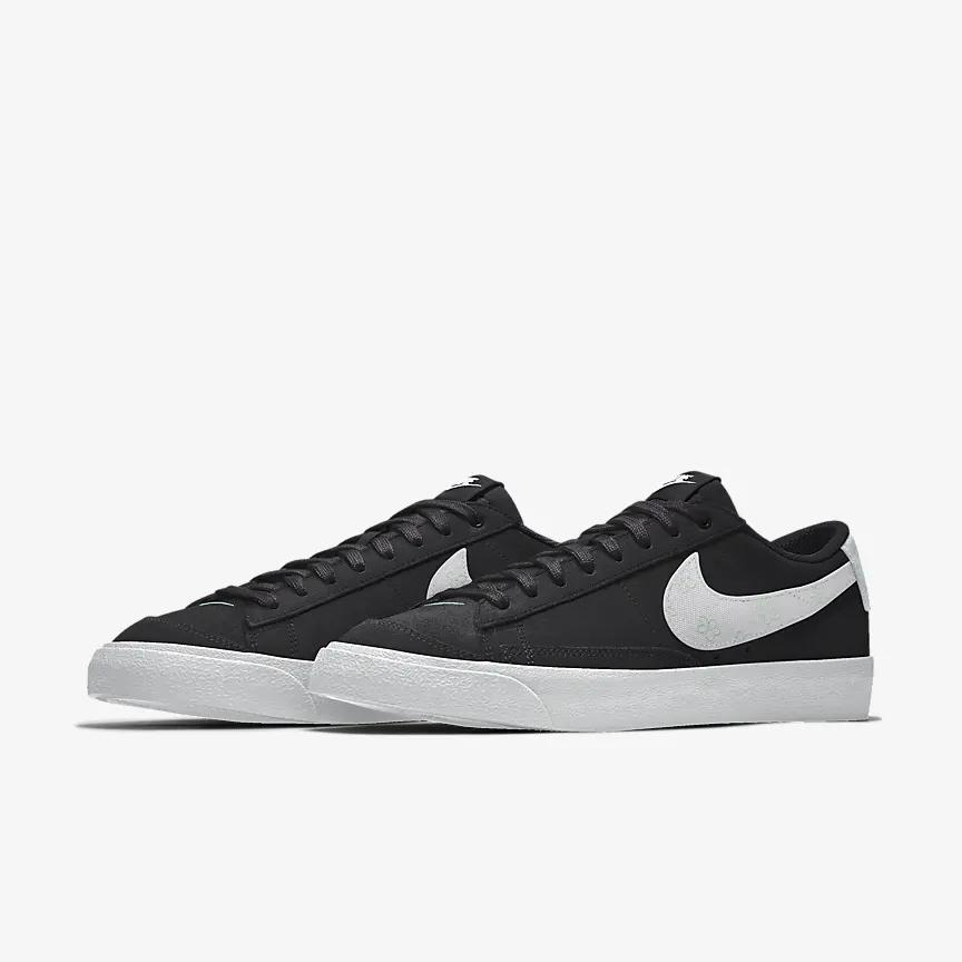 Giày Nike Blazer Low '77 By You Nam Đen Trắng